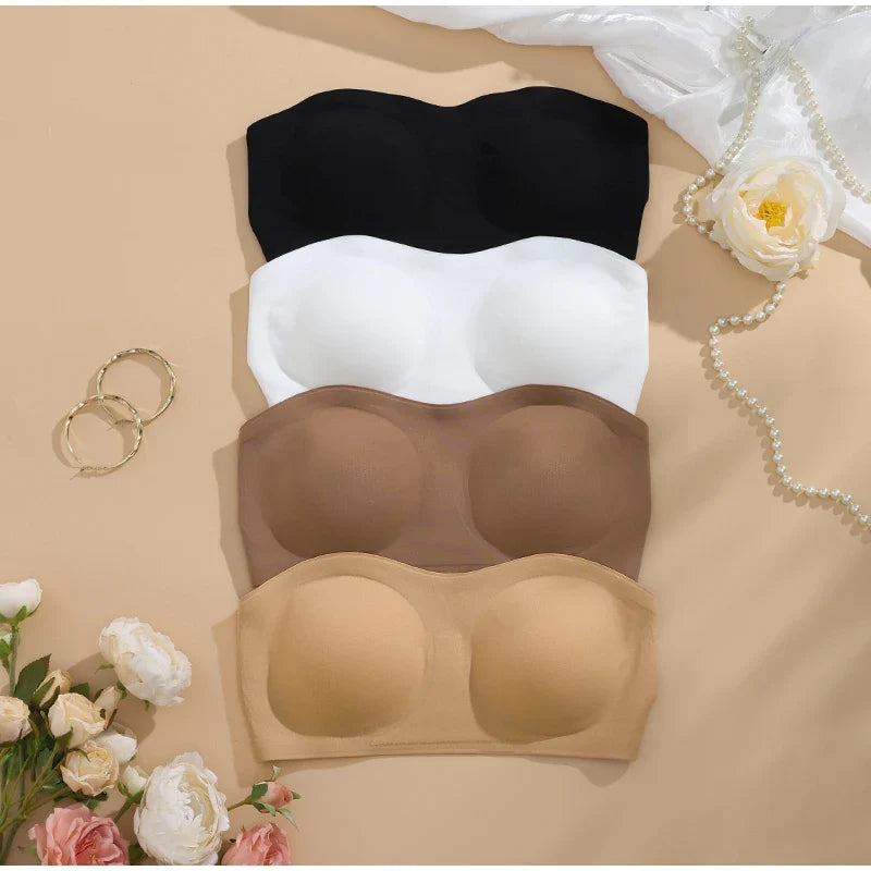 Women's Strapless Push-Up Bra with Removable Padding