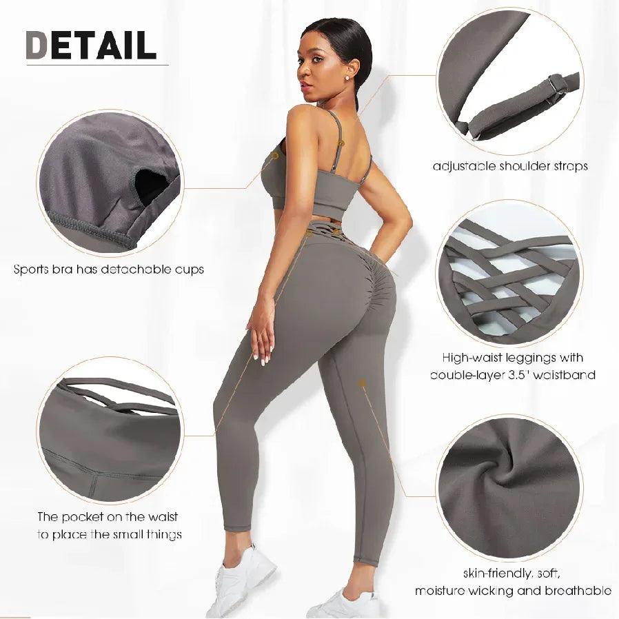 Custom Logo 3-Piece Seamless Fitness Activewear Set – High-Waist Yoga Outfit - Dazzling Beauty Solution