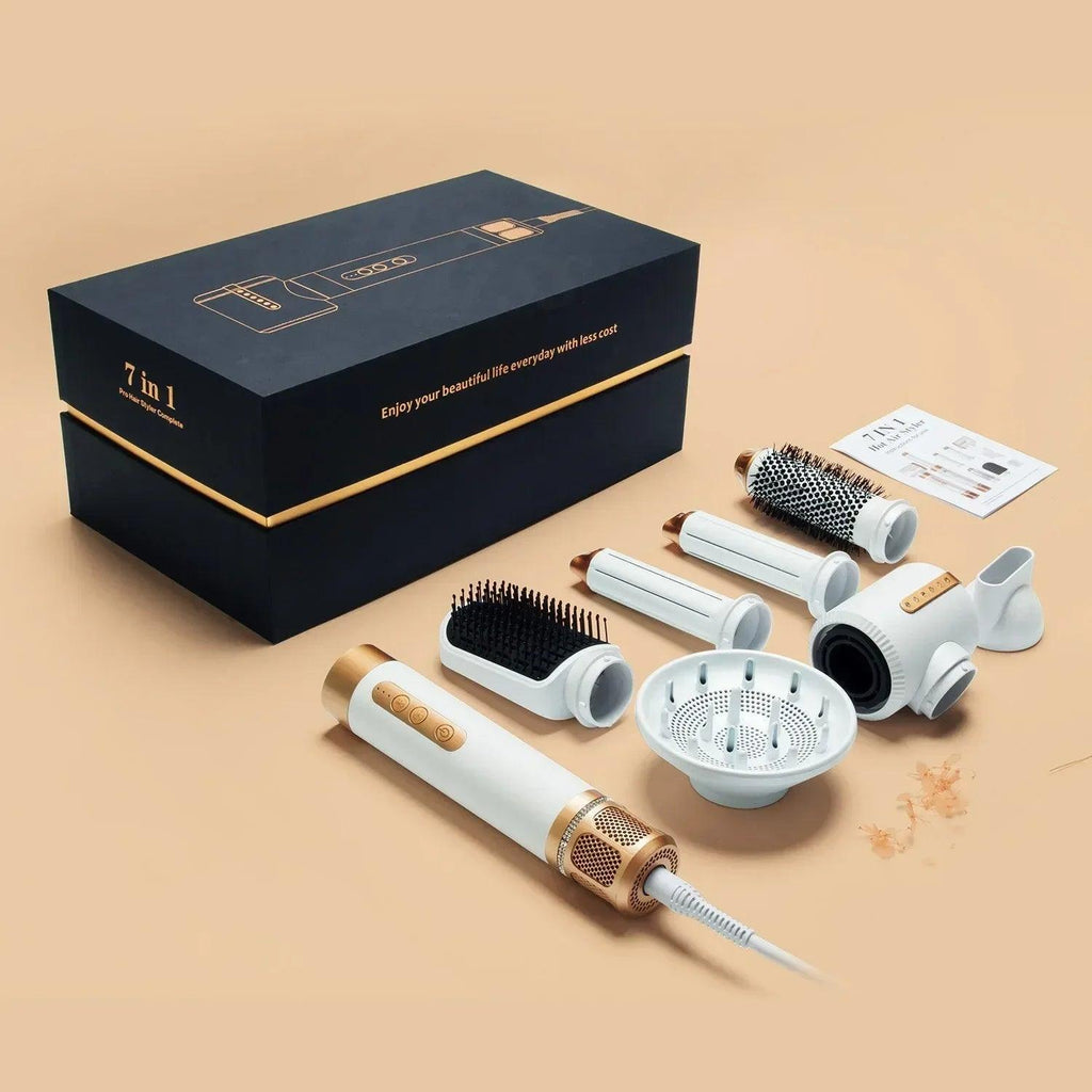 7-in-1 Professional Hair Dryer Styling Kit with Ionic Technology - Dazzling Beauty Solution