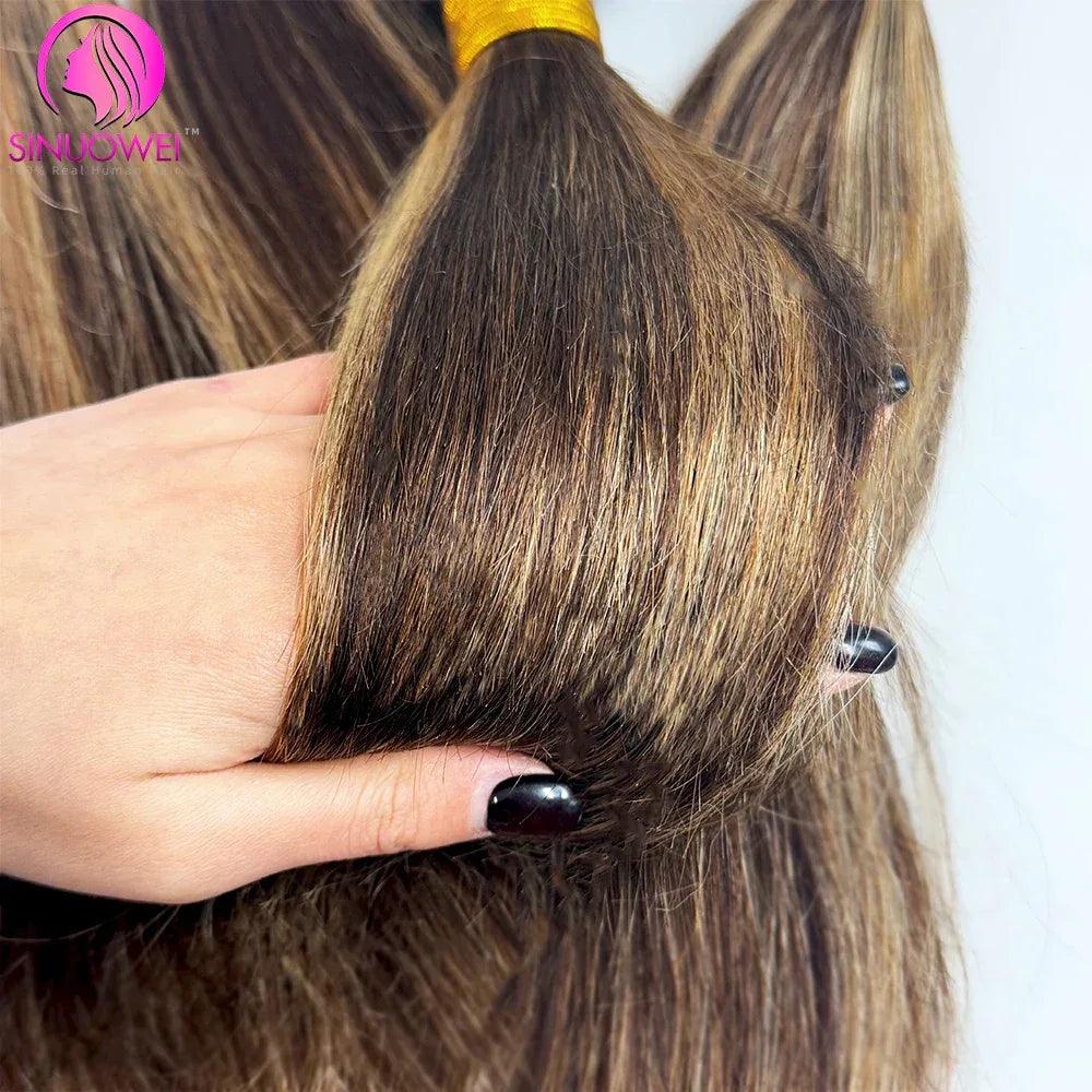 P4/27 Straight Highlight Human Hair Bundles Bone Straight Blonde Remy Extensions 100% Brazilian Human Hair | Dazzling Beauty Solution - Dazzling Beauty Solution