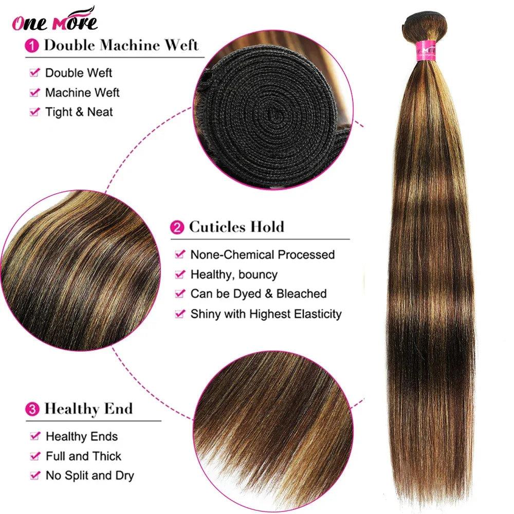 Ombre Light Yaki Straight Human Hair Bundles – Brazilian Weave Extensions - Dazzling Beauty Solution