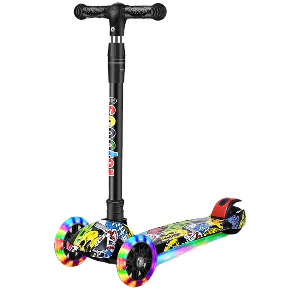 Foldable 3-Wheel Glitter Kick Scooter for Kids (Ages 2–10) - Dazzling Beauty Solution