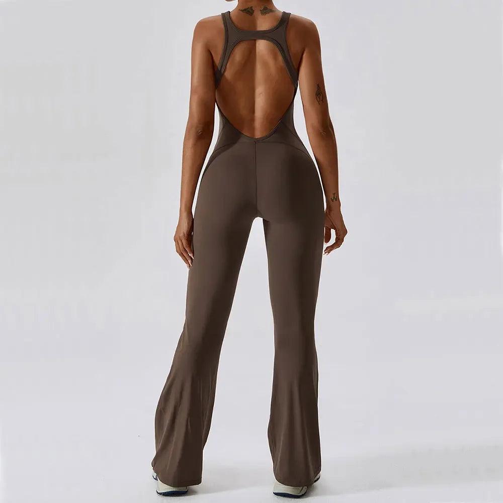Solid Yoga Jumpsuit – Sleek, Supportive, & Sculpting - Dazzling Beauty Solution