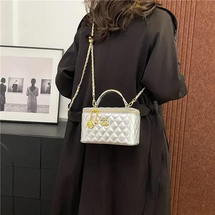 2025 Diamond Chain Box Bag – Chanel style Shoulder & Crossbody Style - Dazzling Beauty Solution