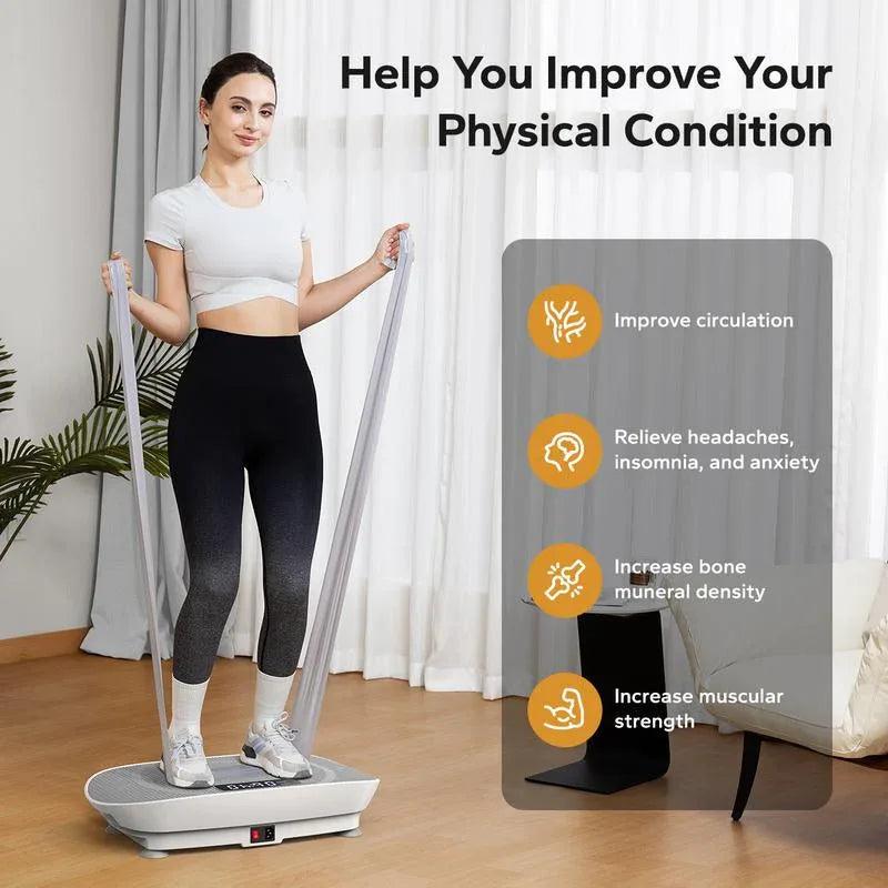 Vibration Plate Exercise Machine - Bluetooth Music & 400LBS Capacity Vibration Plate for Lymphatic Drainage Success - Dazzling Beauty Solution