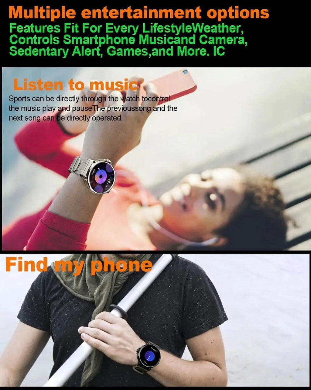 1.85-Inch Ultra HD Smartwatch with GPS, Bluetooth Call & Health Monitoring For Men - Dazzling Beauty Solution