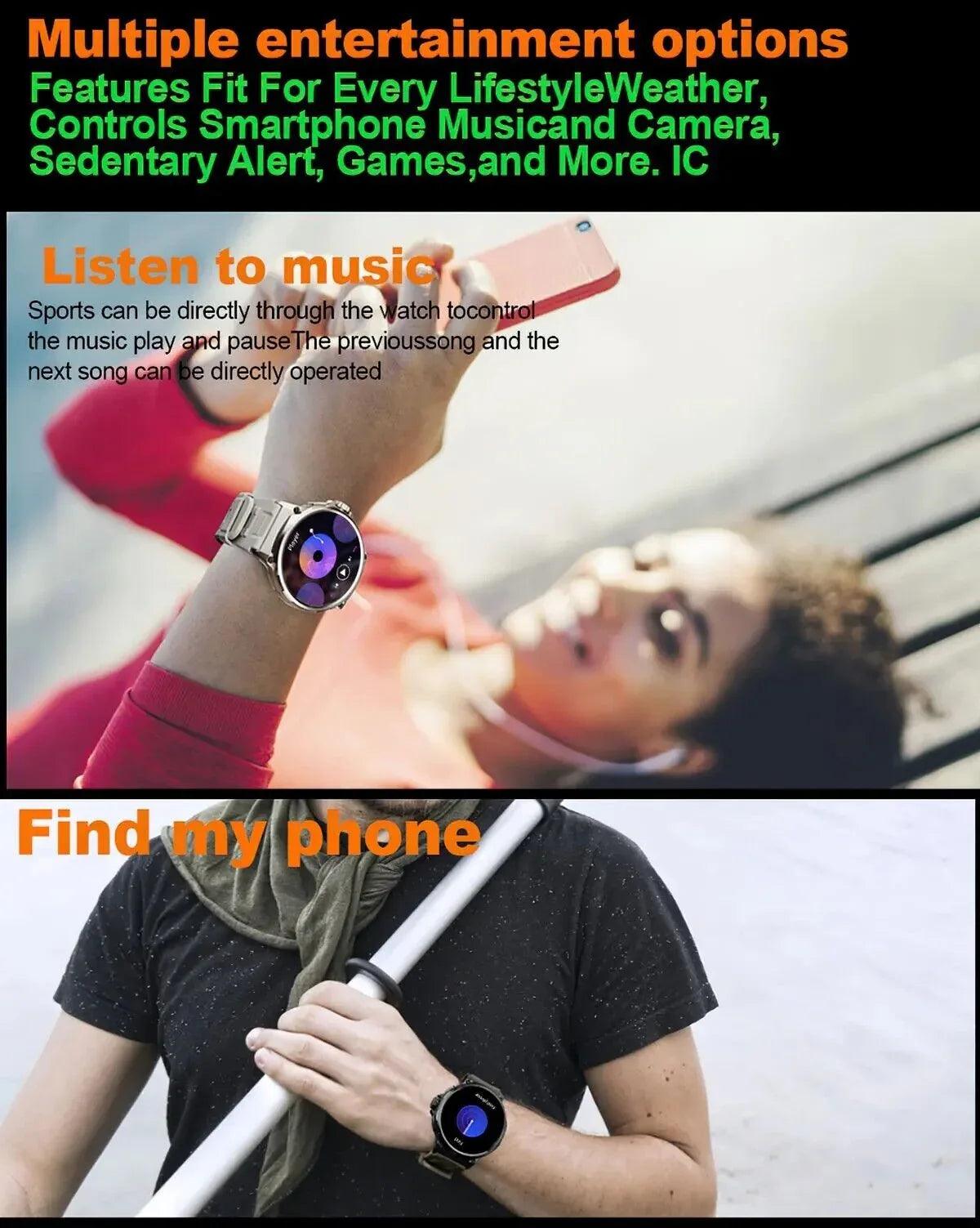 1.85-Inch Ultra HD Smartwatch with GPS, Bluetooth Call & Health Monitoring For Men - Dazzling Beauty Solution