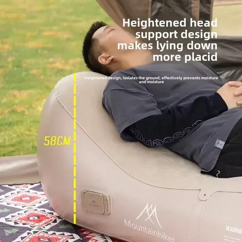 Mounthiker Inflatable Air Sofa with Built-In Pump – Portable Recliner Lounge Chair with Headrest, Auto Inflation, and Storage Bag – Lightweight Beach, Travel & Camping Sofa (150KG Capacity) - Dazzling Beauty Solution