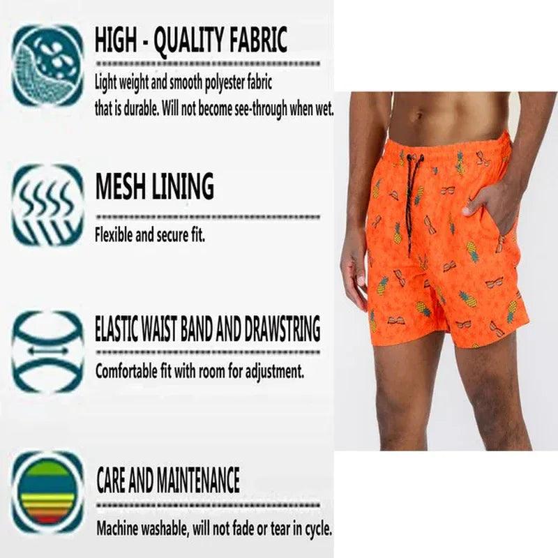 Men’s Paisley Bandana Swim Shorts – 5.5” Inseam - Dazzling Beauty Solution