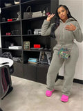 Cozy Up This Winter with Our Solid Plush 2-Piece Women's Zipper Cardigan and Drawstring Pants Set - Dazzling Beauty Solution