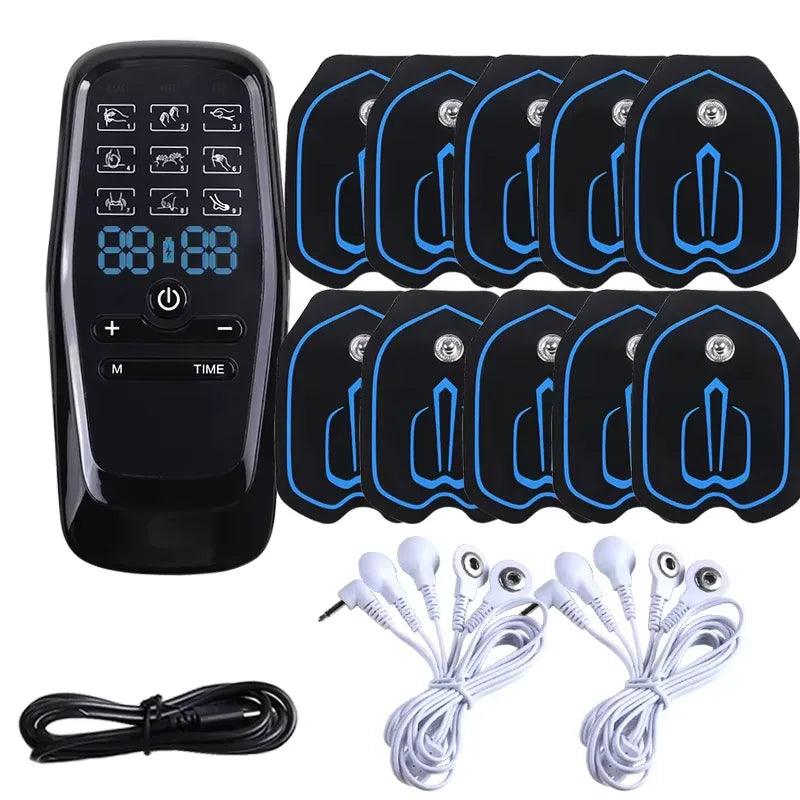 TENS Electric Muscle Stimulator – 6 Modes, 19 Intensity Levels for Pain Relief with Hydrogel Pads & USB Rechargeable - Dazzling Beauty Solution