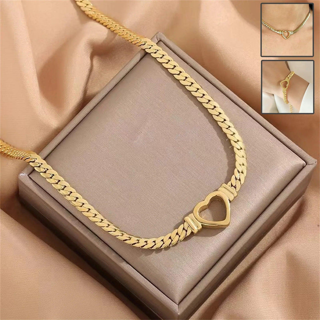 Personalized Love Chain Necklace Bracelet For Women Fashion Titanium Steel Non-fading Clavicle Chain Jewelry - Dazzling Beauty Solution