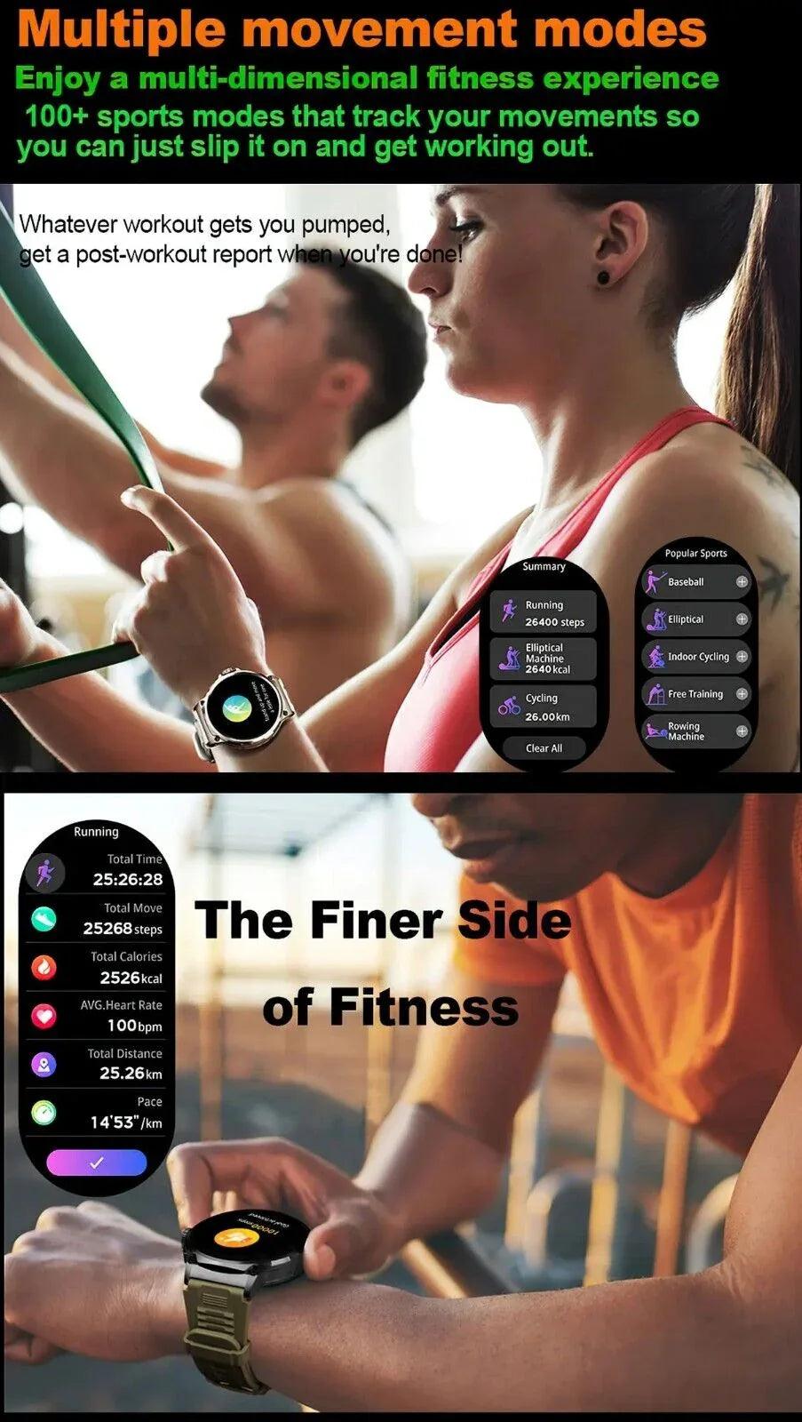 1.85-Inch Ultra HD Smartwatch with GPS, Bluetooth Call & Health Monitoring For Men - Dazzling Beauty Solution