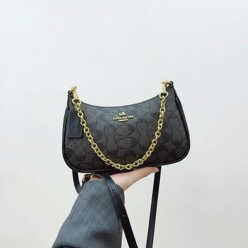 Floral Designer Shoulder Bag – Elegant Leather Handbag with Adjustable Strap & Multiple Compartments - Dazzling Beauty Solution