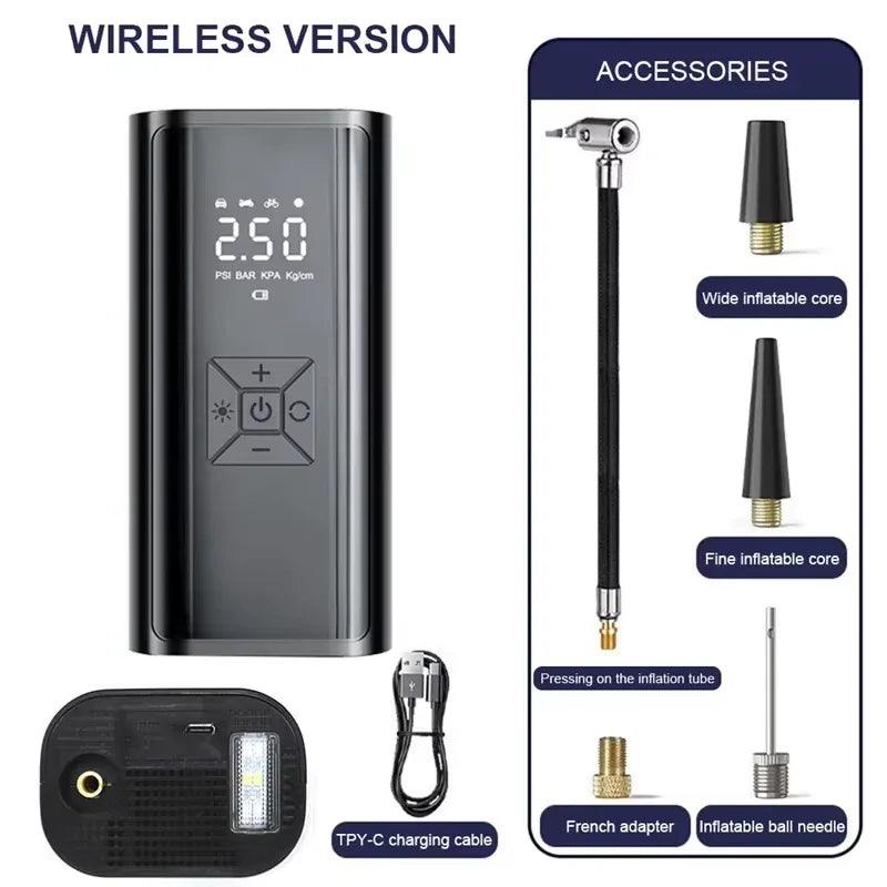 Wireless Tire Inflator – 150PSI, 5 Modes, LED & Auto Stop - Dazzling Beauty Solution