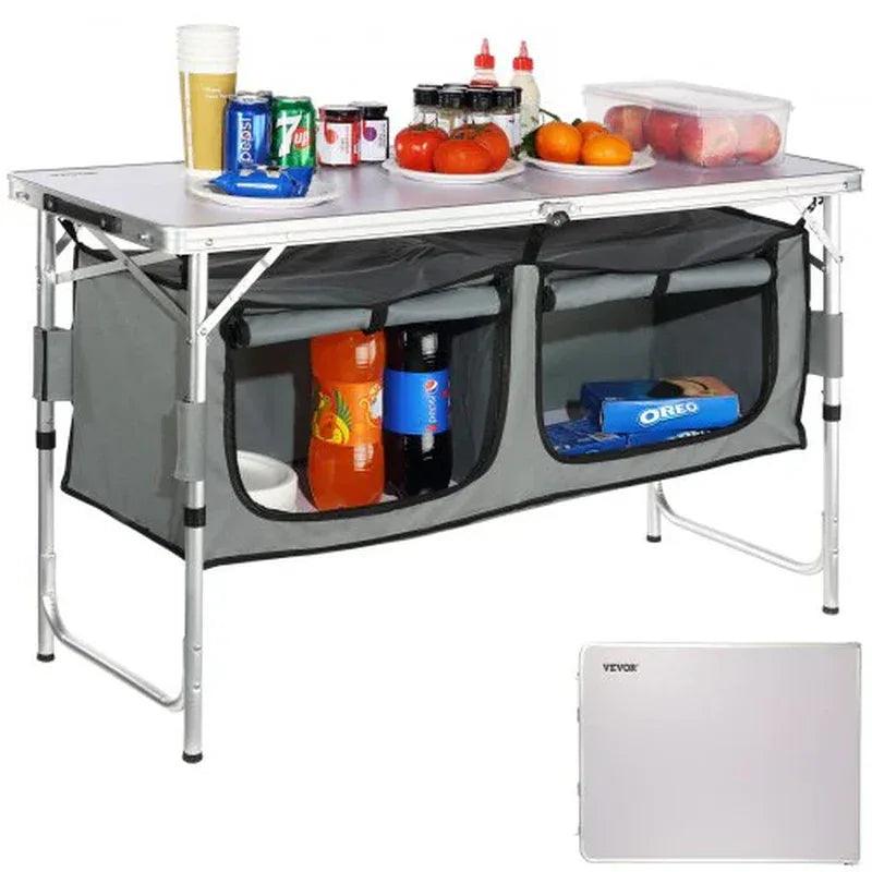 VEVOR Folding Camping Kitchen Table – Portable Outdoor Cooking Station - Dazzling Beauty Solution