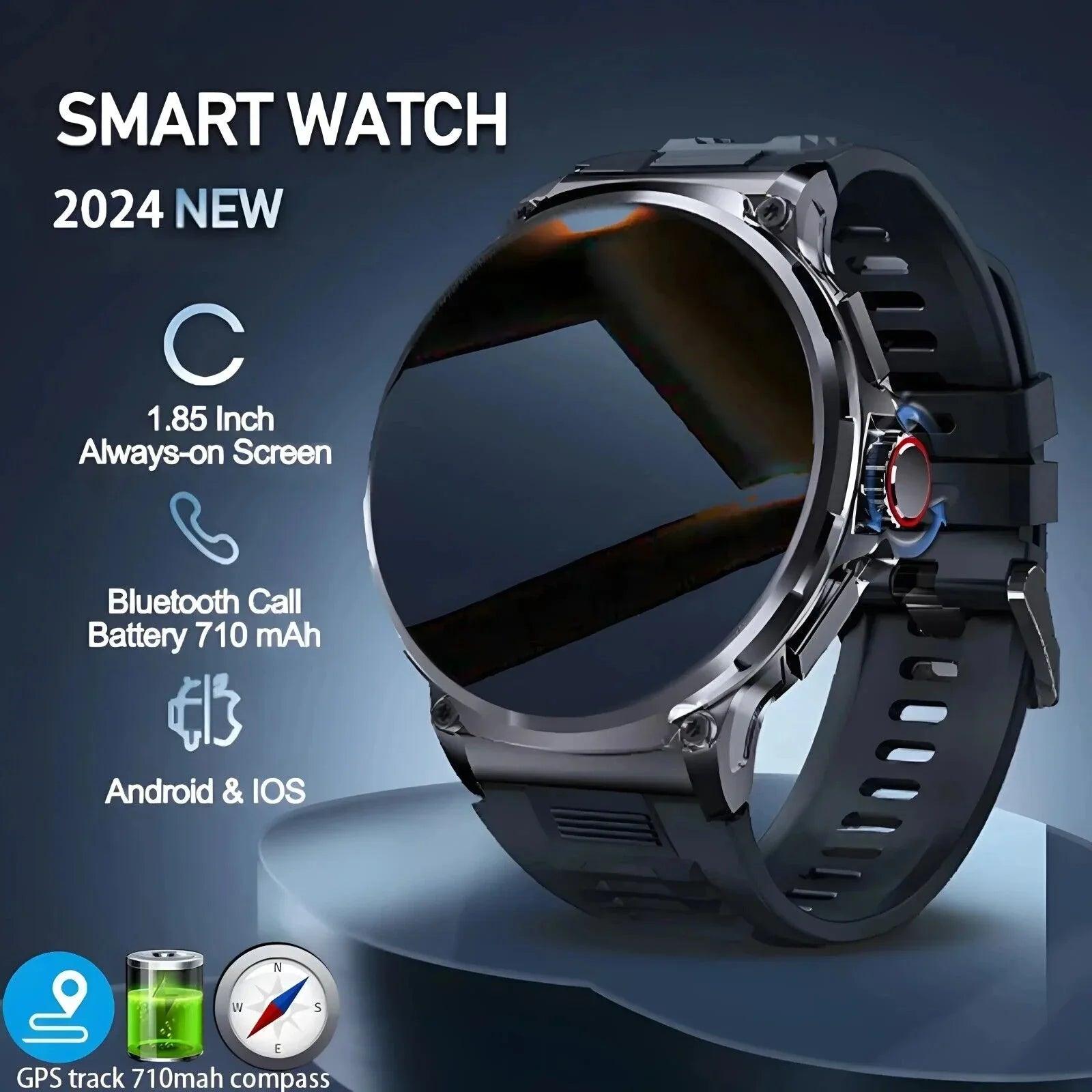 1.85-Inch Ultra HD Smartwatch with GPS, Bluetooth Call & Health Monitoring For Men - Dazzling Beauty Solution