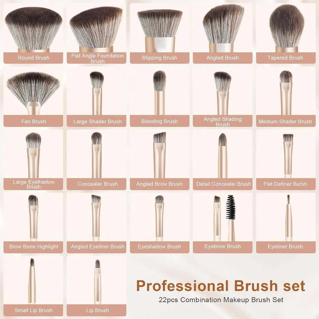 7/8pcs Soft Makeup Brush Set – Foundation, Blush, Eyeshadow Tools - Dazzling Beauty Solution