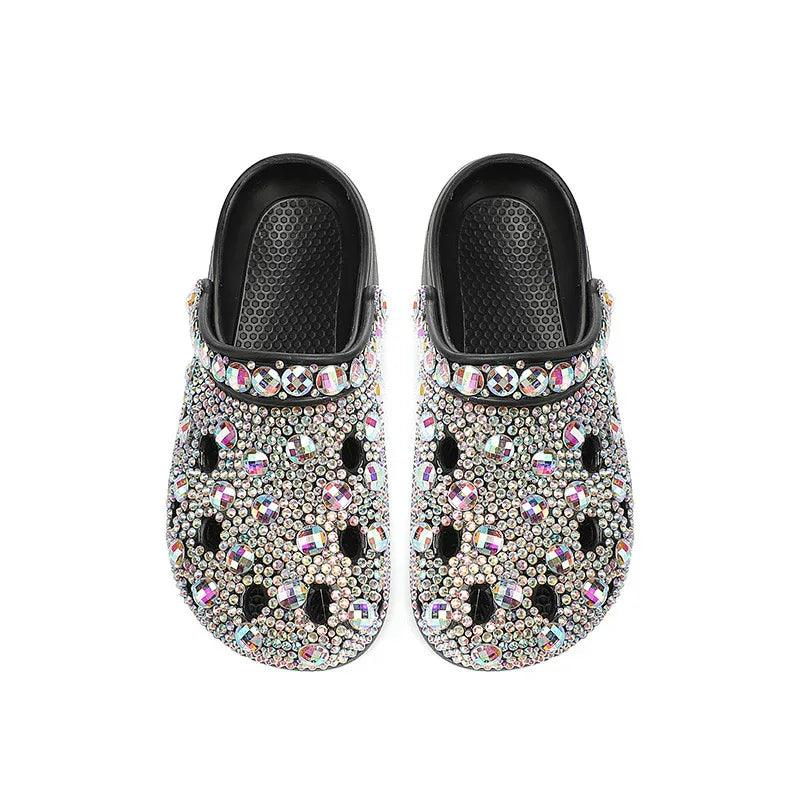 Platform Rhinestone Hole Shoes Casual Sandals - Dazzling Beauty Solution