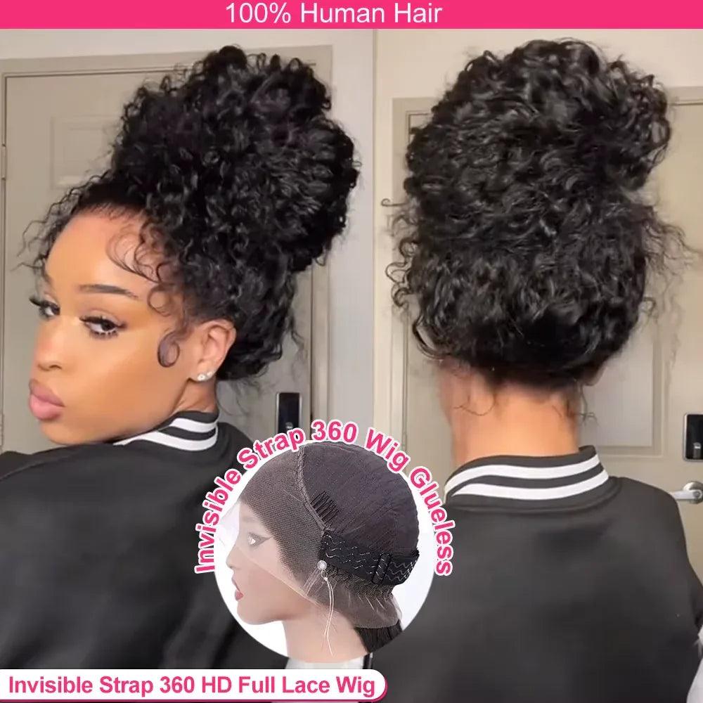 Invisi Strap HD 360 Glueless Deep Curly Wig – 250% Density Full Lace Luxury - Dazzling Beauty Solution