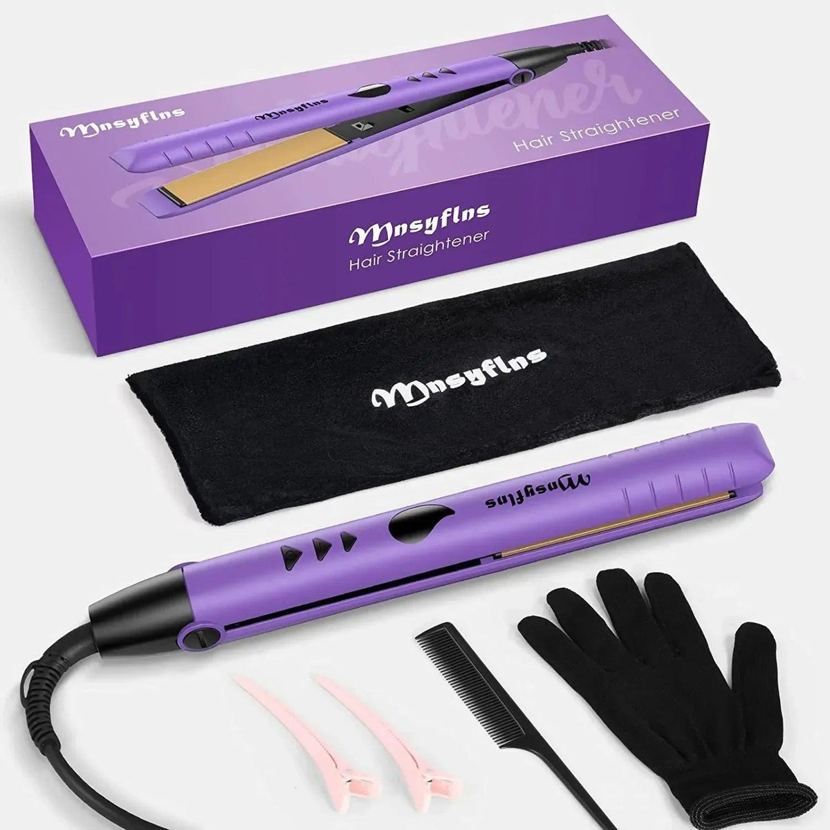 2-in-1 Mini Hair Straightener & Curler Set with LCD Display – Adjustable Temp, Fast Heat, Portable, Gift-Ready - Dazzling Beauty Solution