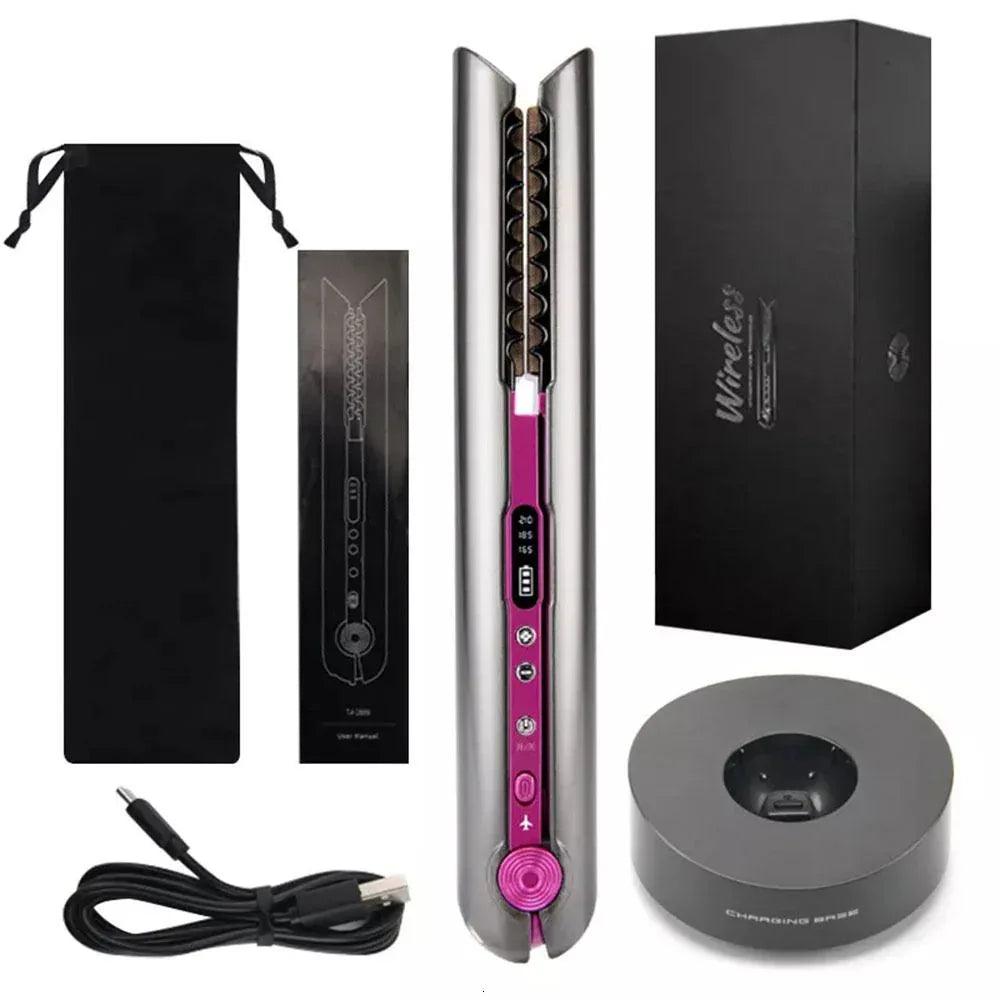 2-in-1 Mini Hair Straightener & Curler Set with LCD Display – Adjustable Temp, Fast Heat, Portable, Gift-Ready - Dazzling Beauty Solution