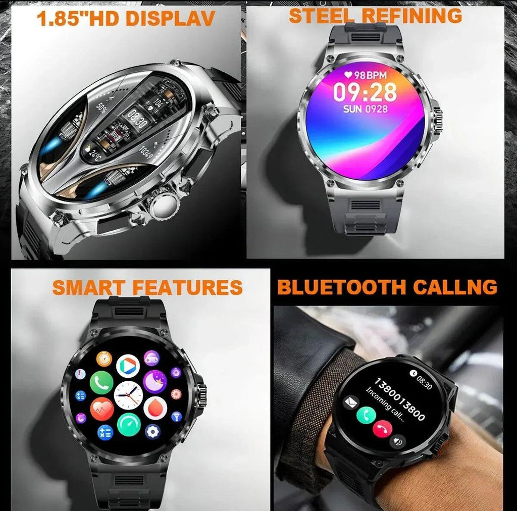 1.85-Inch Ultra HD Smartwatch with GPS, Bluetooth Call & Health Monitoring For Men - Dazzling Beauty Solution