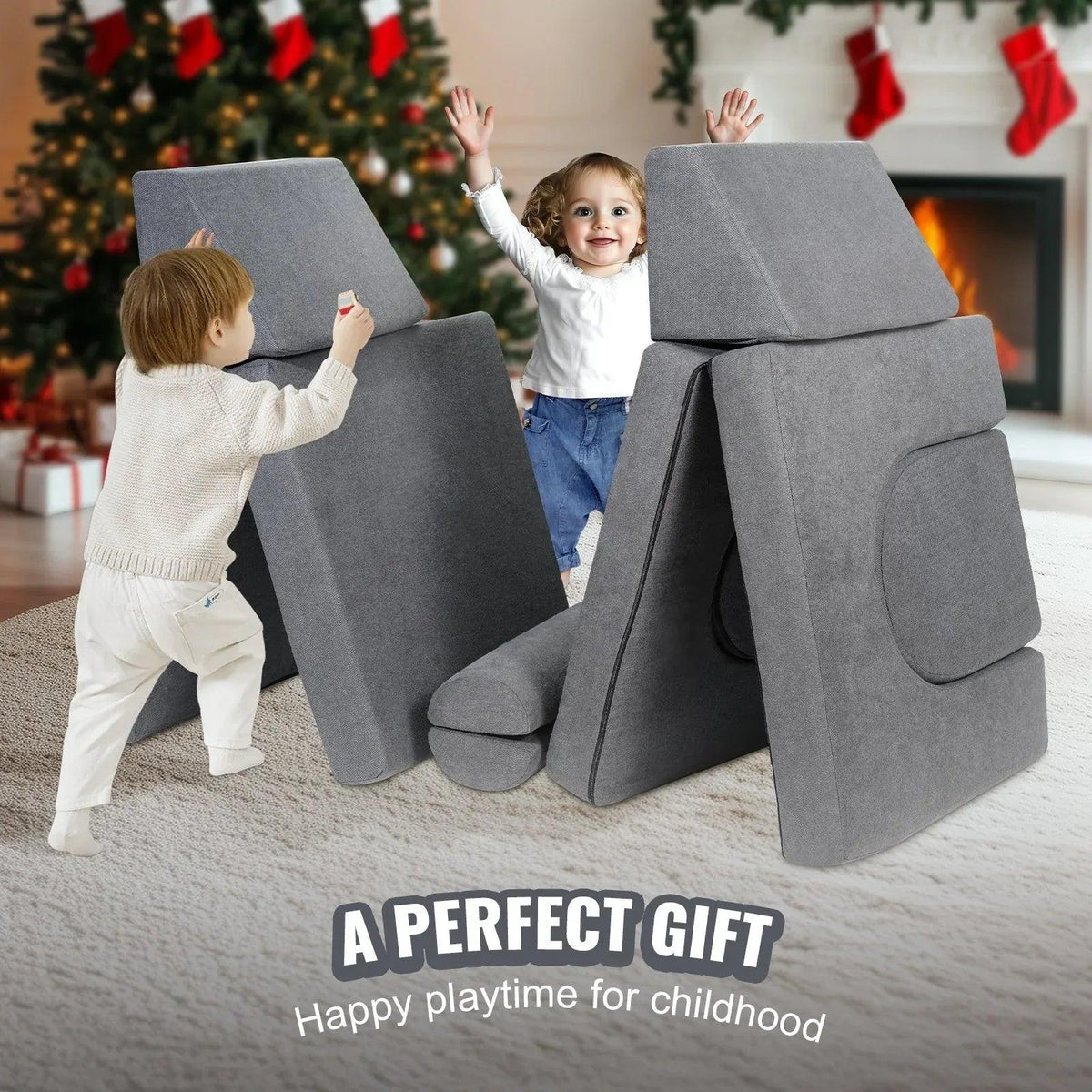 Modular Kids Play Sofa – Soft Suede Convertible Couch for Toddlers - Dazzling Beauty Solution