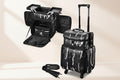 Byootique Rolling Makeup Train Case – Crocodile Leather Texture (Black & White) - Dazzling Beauty Solution