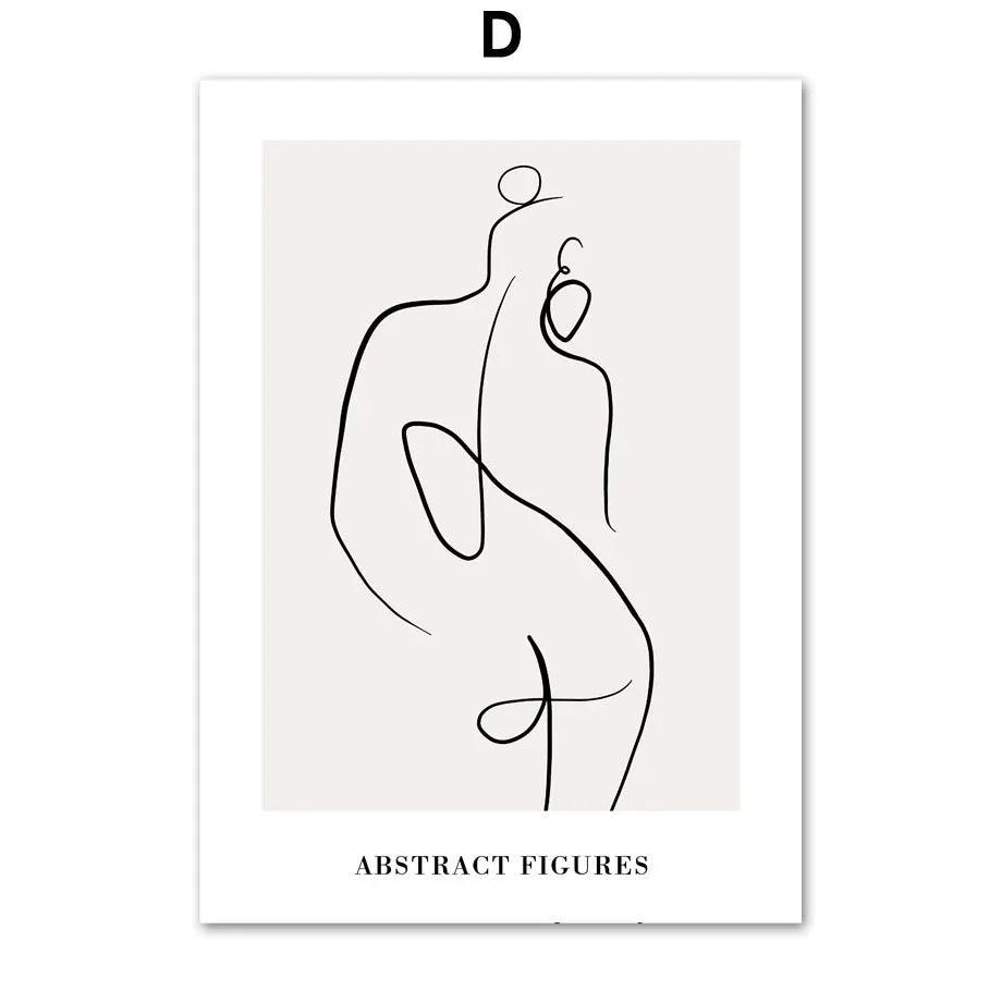 Body Art Canvas Poster – Modern Geometric Wall Art for Sofa or Bedroom - Dazzling Beauty Solution