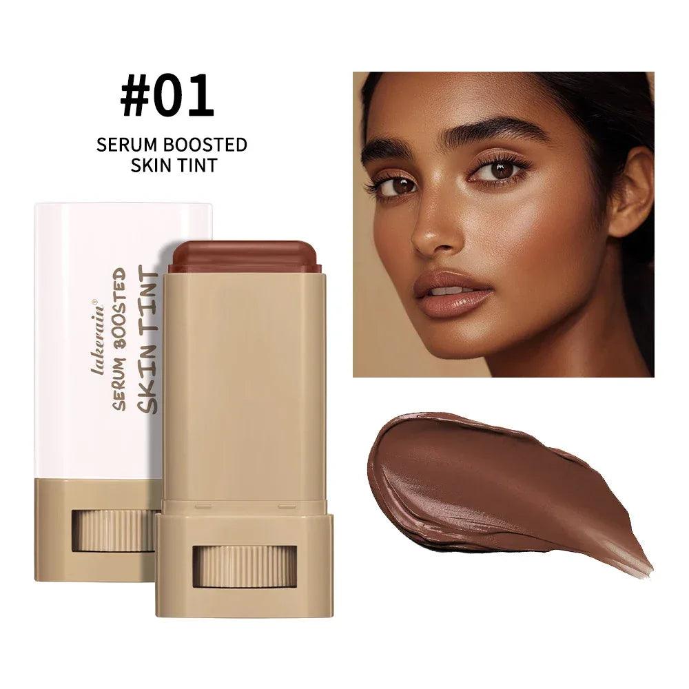 Vegan Serum-Infused Foundation Stick – Hydrating Skin Tint Balm, Anti-Aging, Sensitive-Skin Friendly (6 Shades) - Dazzling Beauty Solution