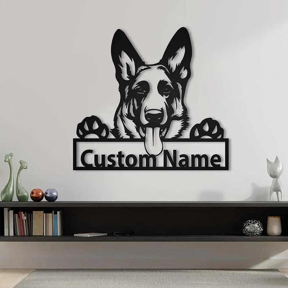 Collie Iron Art Silhouette Wall Pendant – Animal Shape Home Décor - Dazzling Beauty Solution