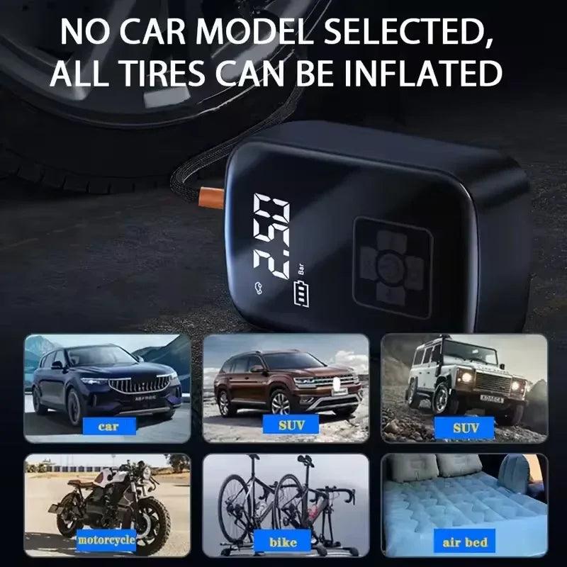 Wireless Tire Inflator – 150PSI, 5 Modes, LED & Auto Stop - Dazzling Beauty Solution