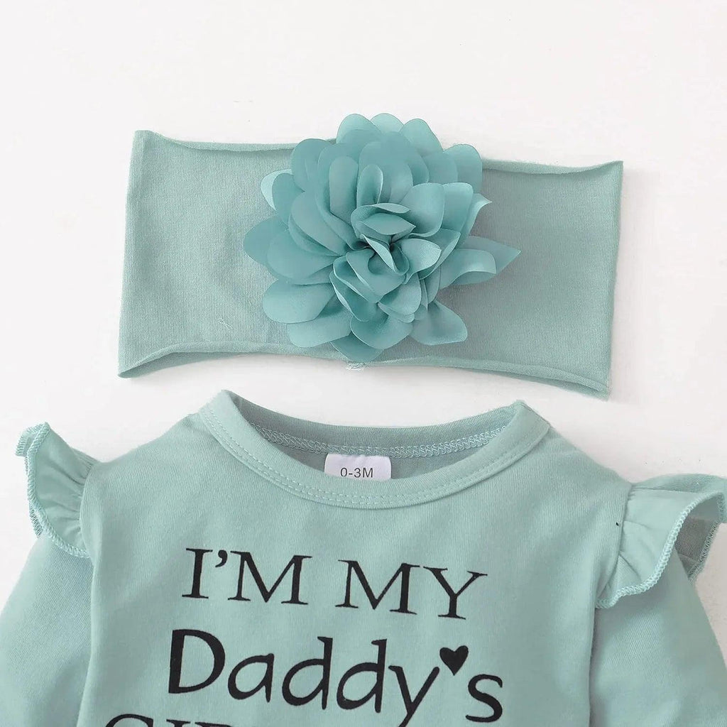 Floral Ruffle Romper & Pants Set – Baby Girl Cotton Outfit 0-3 Months - Dazzling Beauty Solution