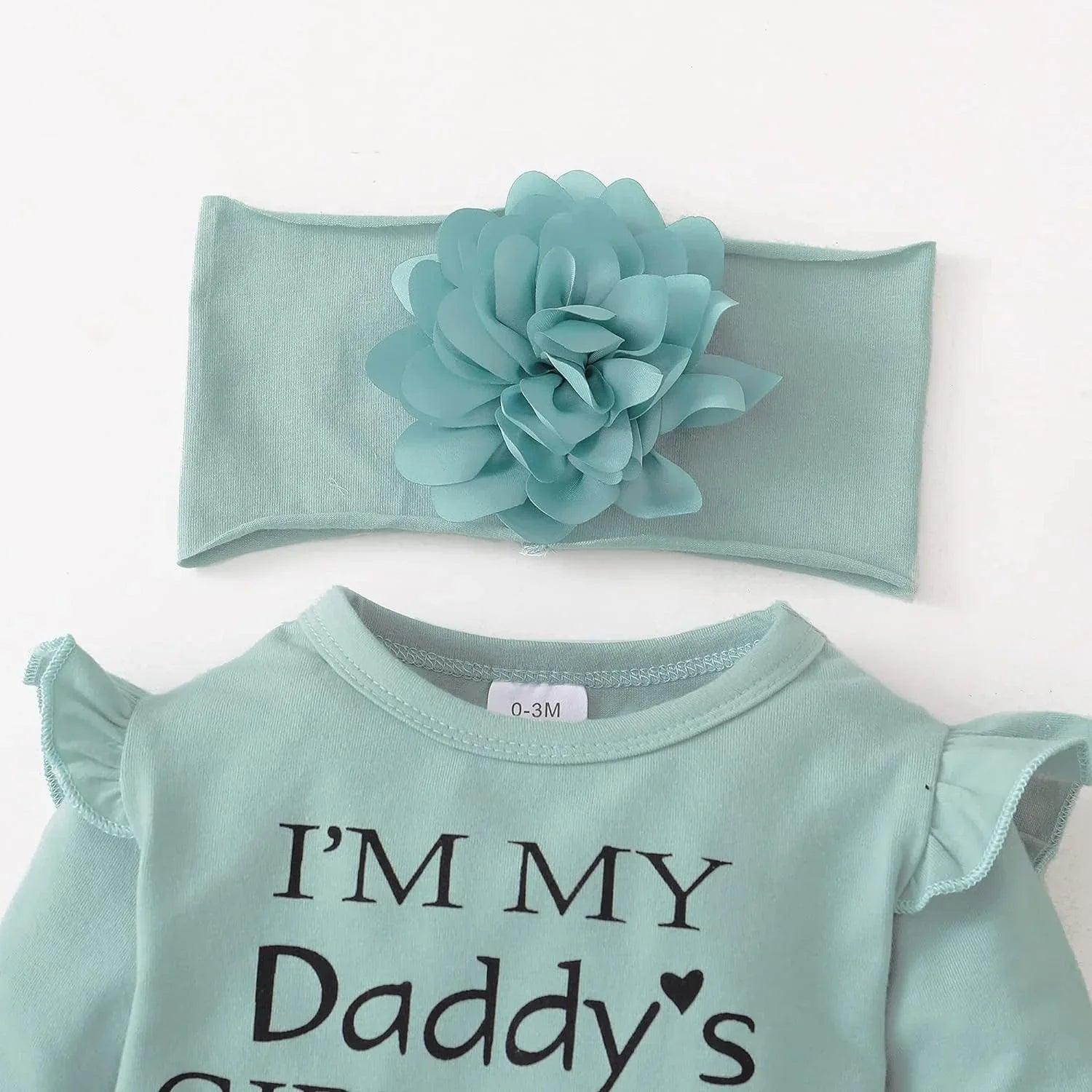 Floral Ruffle Romper & Pants Set – Baby Girl Cotton Outfit 0-3 Months - Dazzling Beauty Solution