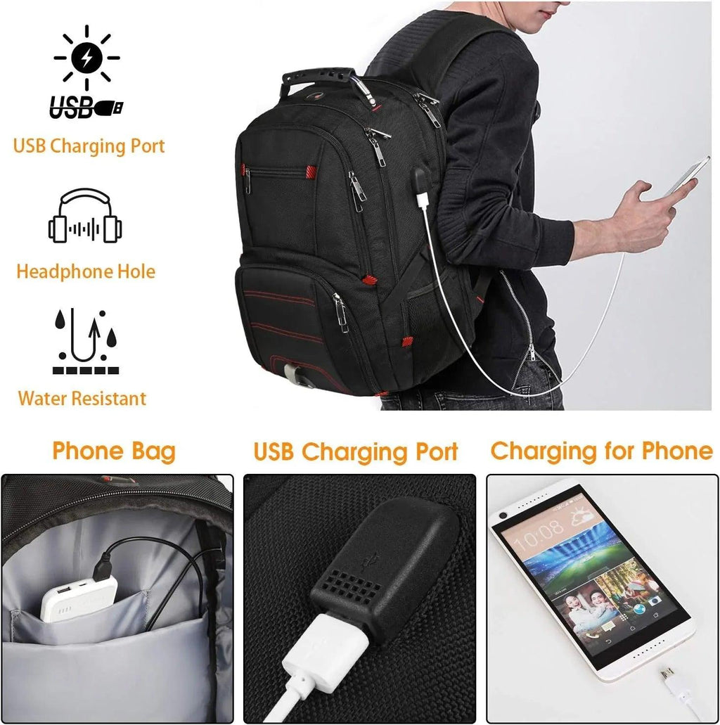 XL Travel Laptop Backpack – USB & RFID Secure - Dazzling Beauty Solution