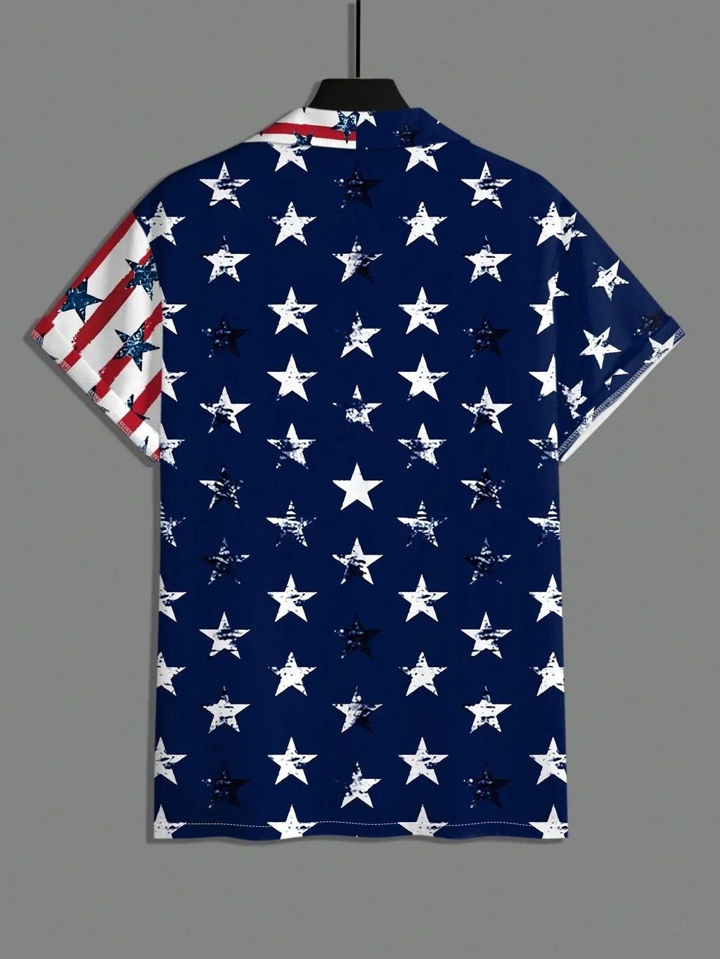 Manfinity Homme Men'S Summer USA Flag Printed Short Sleeve Single-Breasted Casual Shirt for 4Th of July - Dazzling Beauty Solution