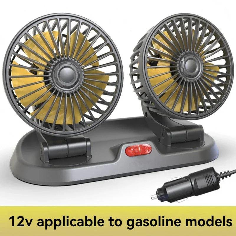 Car Flash F410 Car Double-Head Folding Fan Rotatable Rotatable Head Fan Gently Circulates Large Air Fan - Dazzling Beauty Solution