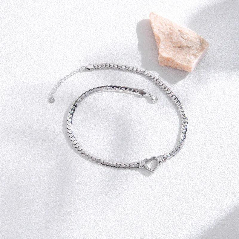 Fashion Simple Hollow Heart Titanium Steel Bracelet - Dazzling Beauty Solution