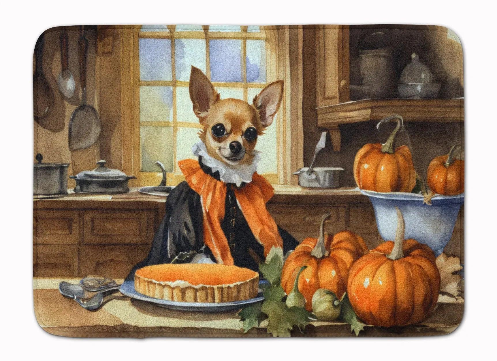 Chihuahua Fall Kitchen Pumpkins Memory Foam Kitchen Mat - Dazzling Beauty Solution