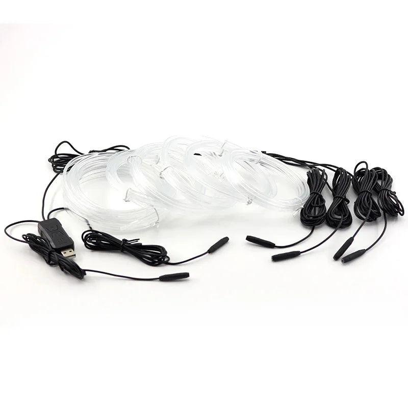 Colorful USB Car Interior Fiber Optic Ambient Light Strip - Dazzling Beauty Solution