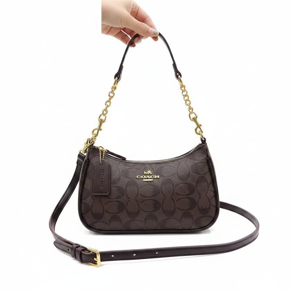 Floral Designer Shoulder Bag – Elegant Leather Handbag with Adjustable Strap & Multiple Compartments - Dazzling Beauty Solution