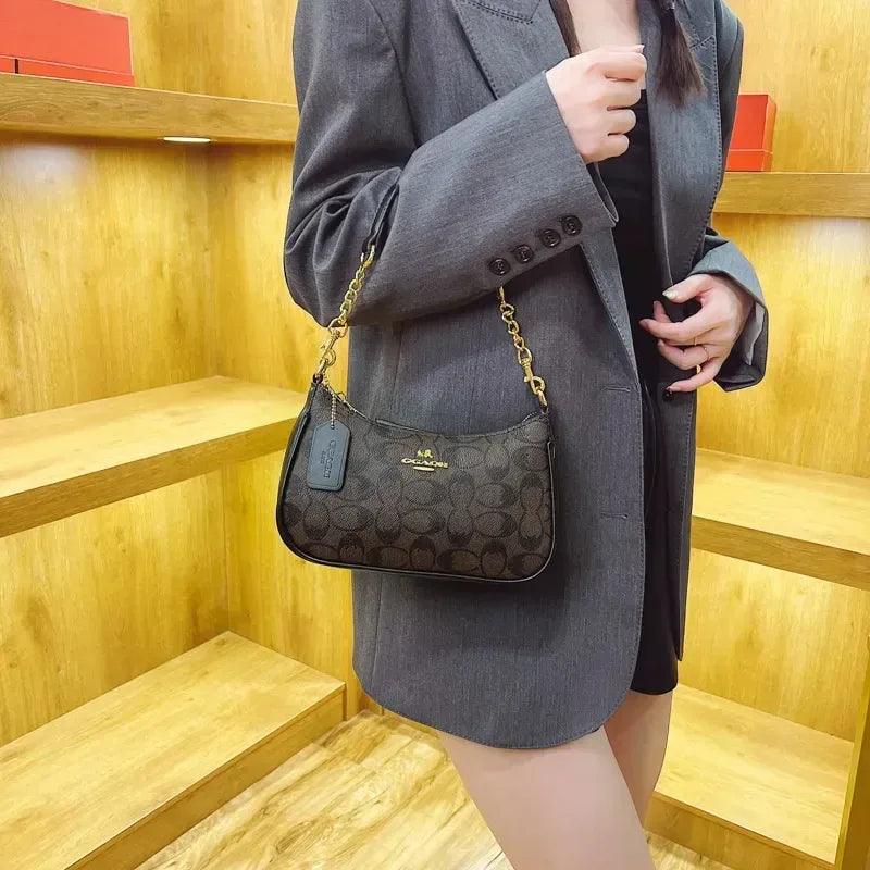 Floral Designer Shoulder Bag – Elegant Leather Handbag with Adjustable Strap & Multiple Compartments - Dazzling Beauty Solution