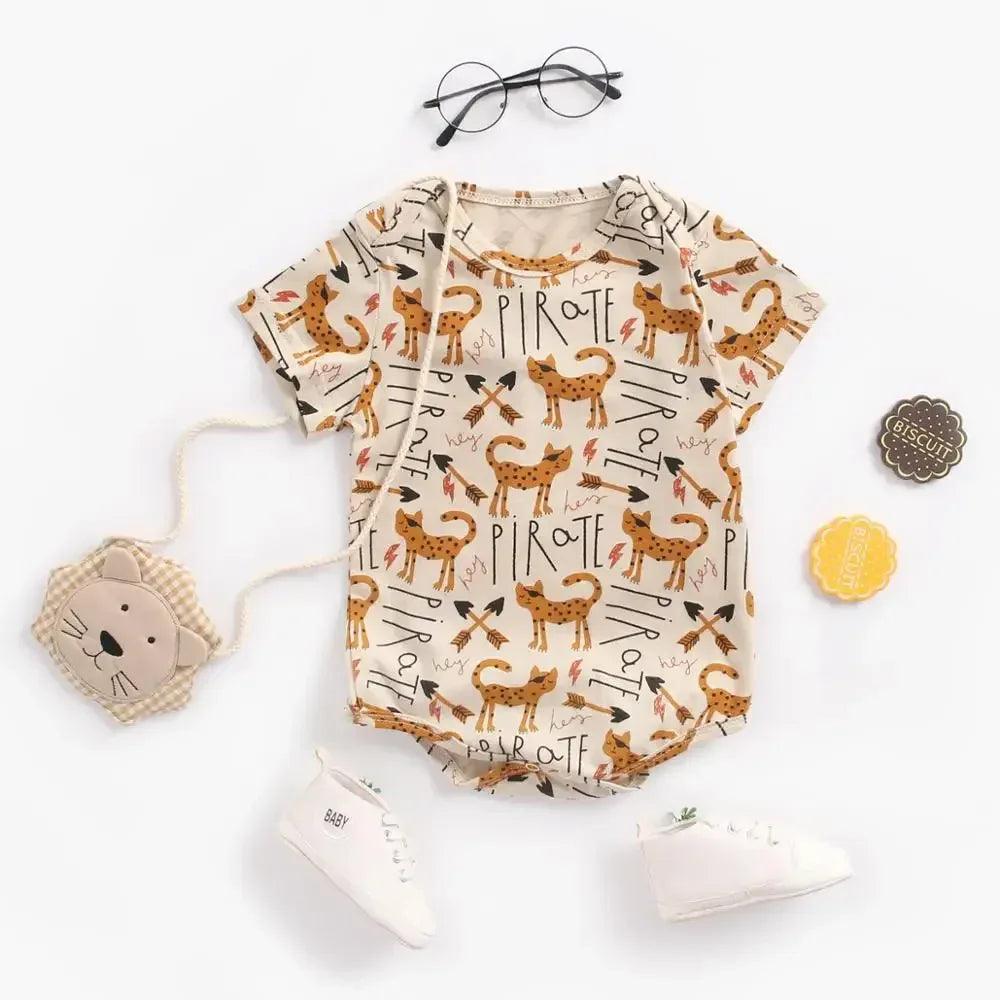 Baby Boys Girls Bodysuits Summer Cotton Toddler Clothes Cartoon Unisex Short Sleeve - Dazzling Beauty Solution