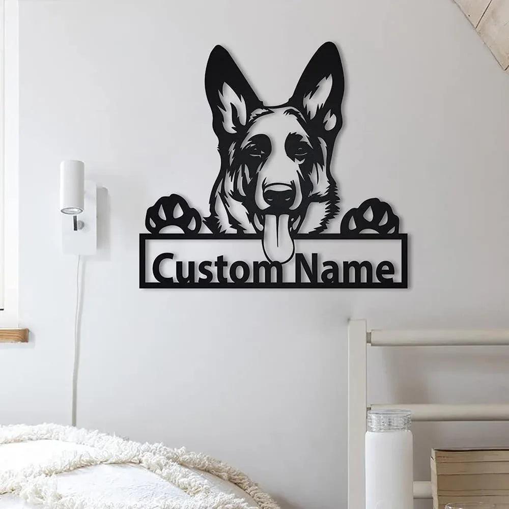 Collie Iron Art Silhouette Wall Pendant – Animal Shape Home Décor - Dazzling Beauty Solution