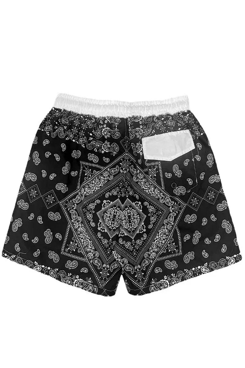 Men’s Paisley Bandana Swim Shorts – 5.5” Inseam - Dazzling Beauty Solution