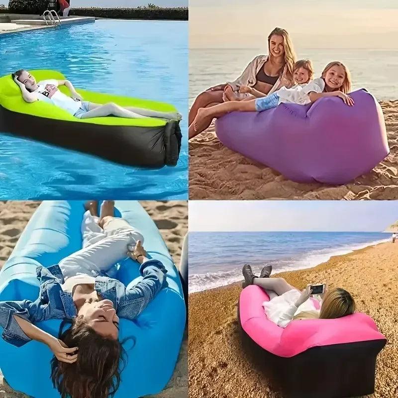 Outdoor Inflatable Air Sofa Bed – Portable Beach & Camping Lounger - Dazzling Beauty Solution