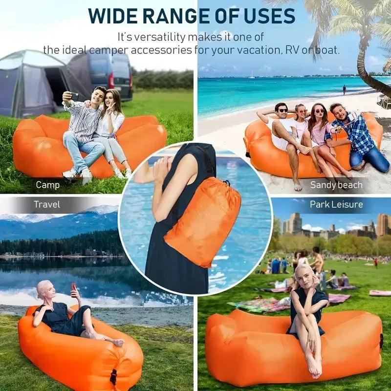 Outdoor Inflatable Air Sofa Bed – Portable Beach & Camping Lounger - Dazzling Beauty Solution