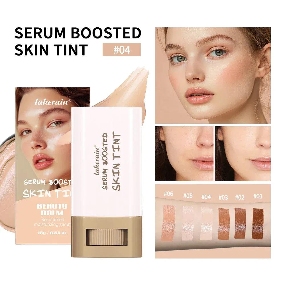 Vegan Serum-Infused Foundation Stick – Hydrating Skin Tint Balm, Anti-Aging, Sensitive-Skin Friendly (6 Shades) - Dazzling Beauty Solution