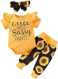 YVOWMING Baby Girls’ 3-Piece Outfit – Letter T-Shirt, Floral Pants & Headband (0–24M) - Dazzling Beauty Solution